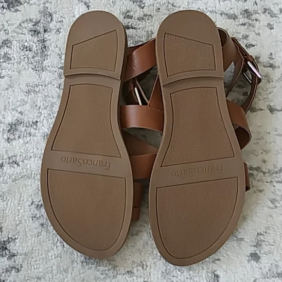 FRANCO SARTO | strappy buckle sandals | faux leather | brown | 8.5 - Picture 8 of 8